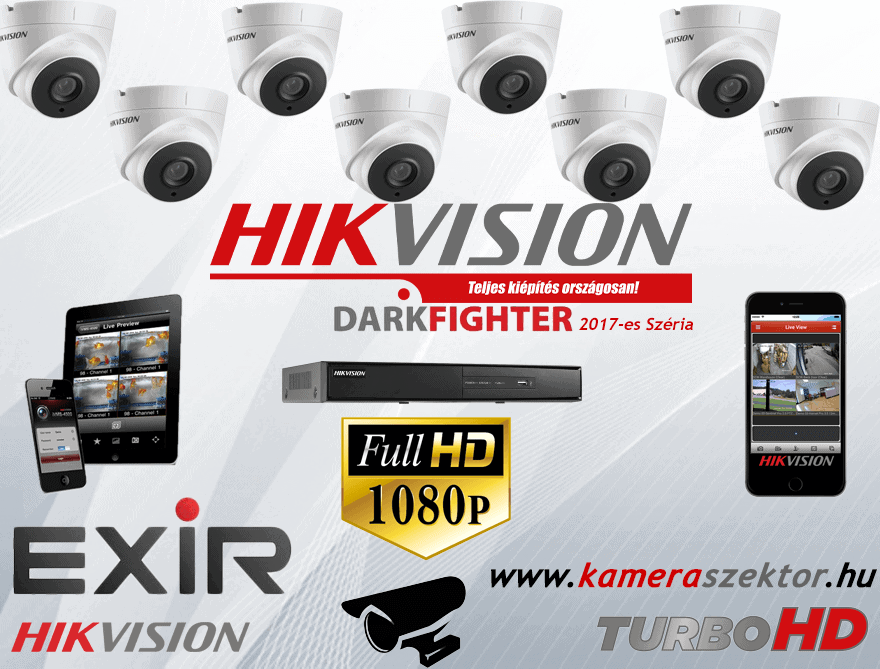 8 Kamerás TurboHD EXIR Csomag biztonsági kamera